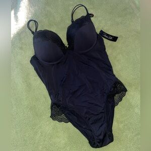 NWT Black Lace Bodysuit Push-up Lingerie